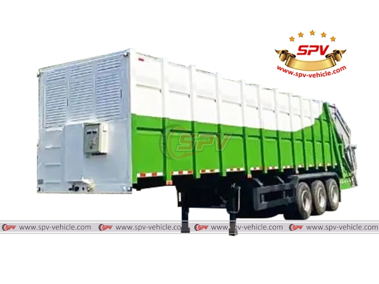 SPV-Vehicle - Garbage Compacting Semitrailer - Left Front Side View